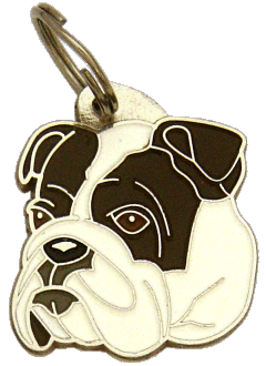 Bulldog branco tigrado - pet ID tag, dog ID tags, pet tags, personalized pet tags MjavHov - engraved pet tags online